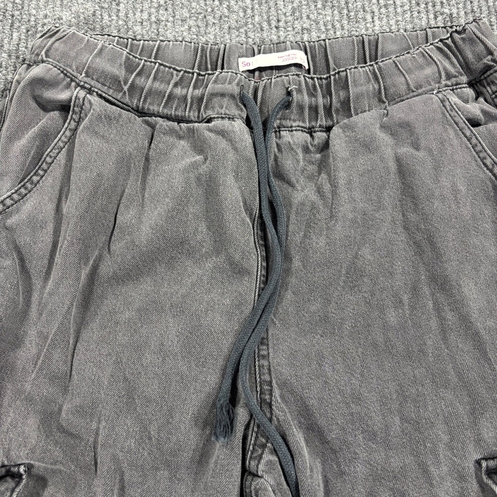 SO Cargo Jogger Pants Women Size 9/29W Gray Super High Rise Cotton‎